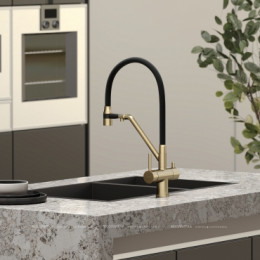 Смеситель для кухонной мойки Sancos Dora SC4003BG брашированное золото