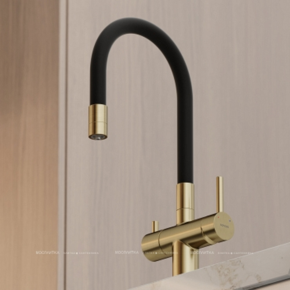 Смеситель для кухонной мойки Sancos Lucia SC4004BG брашированное золото