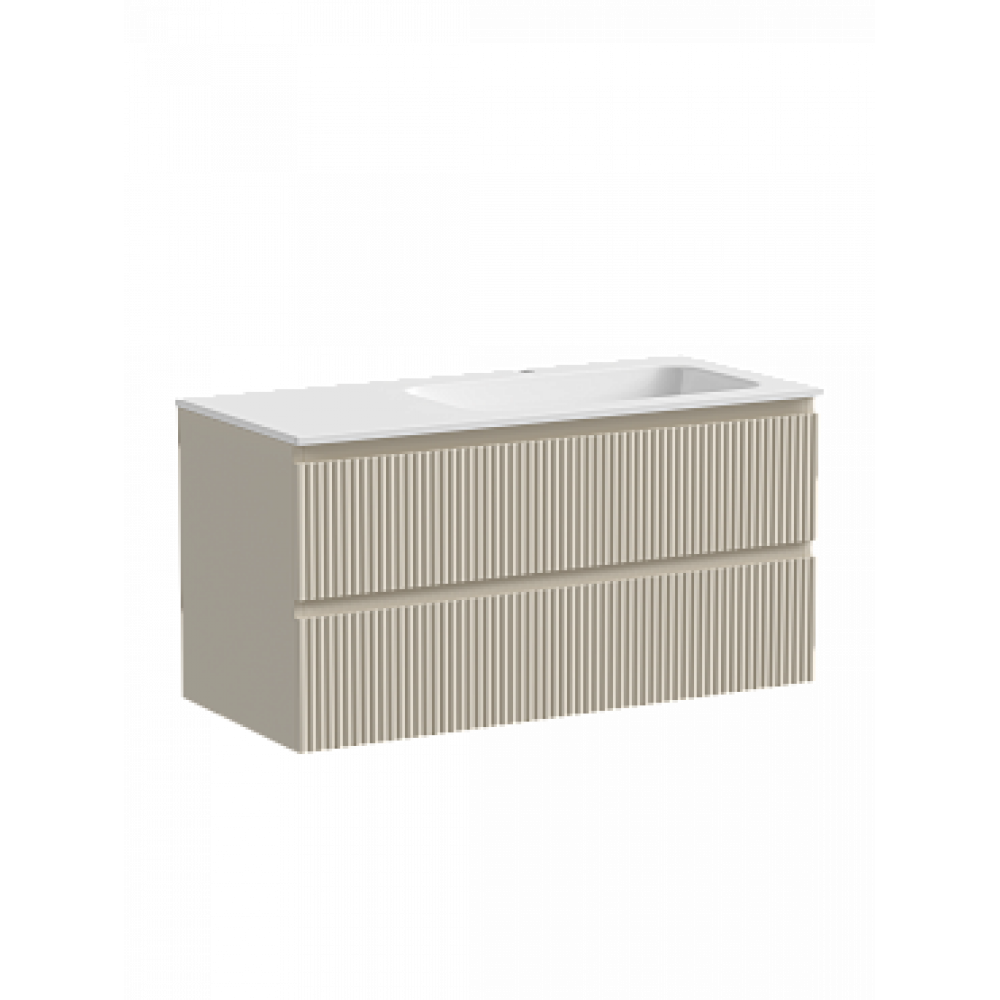 Тумба с раковиной Sancos Snob R 100 см SNR100RCE правая, beige soft