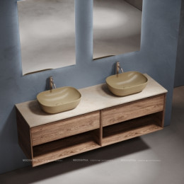 Столешница для ванной комнаты из керамогранита SANCOS Kreman 1600х460 c отверстием под смеситель