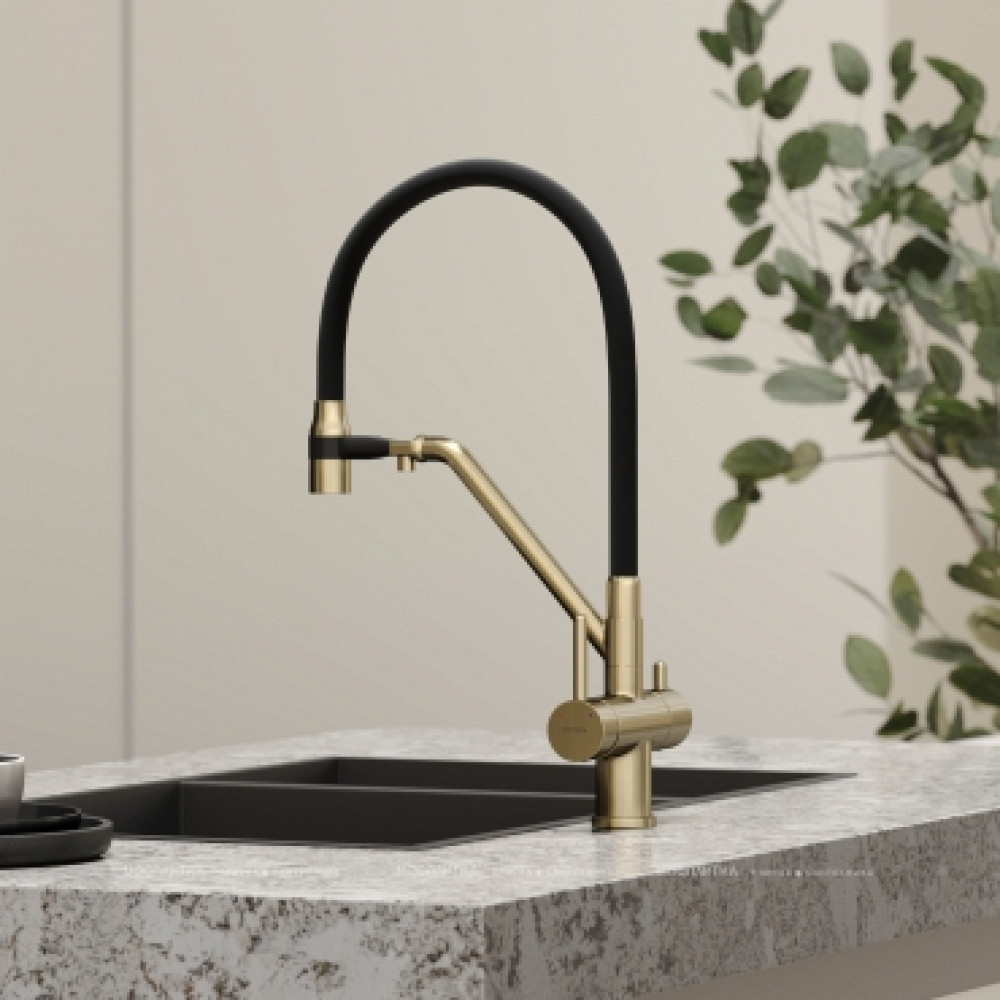 Смеситель для кухонной мойки Sancos Dora SC4003BG брашированное золото
