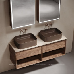 Столешница для ванной комнаты из керамогранита SANCOS Kreman 1400х460 без отверстия под смеситель