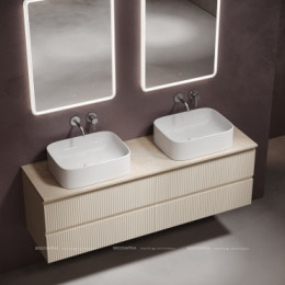 Столешница для ванной комнаты из керамогранита SANCOS Kreman 1600х460 c отверстием под смеситель