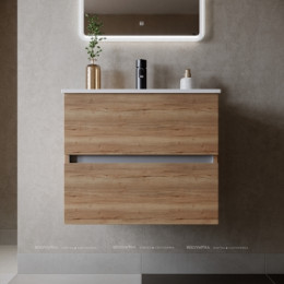 Тумба с раковиной Sancos Urban, 59 см., ламинат коричневый, UR60EG