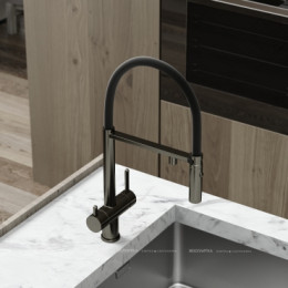 Смеситель для кухонной мойки Sancos Imola SC4010GG вороненая сталь