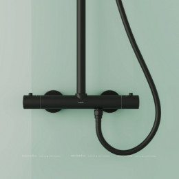 Душевая стойка, 5 режимов, матовая черная, Sancos Game SC3002MB