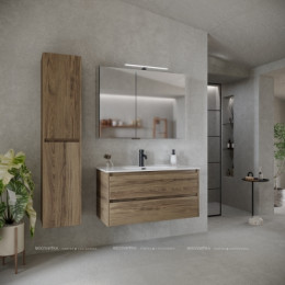 Тумба с раковиной Sancos Libra, 99 см., ламинат коричневый, LB100ECH