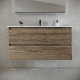 Тумба с раковиной Sancos Libra, 99 см., ламинат коричневый, LB100ECH