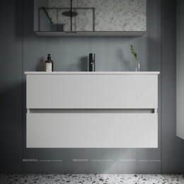 Тумба с раковиной Sancos Urban, 89 см., ламинат белый, UR90W