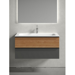 Тумба с раковиной Sancos Delta 100 см DL100GR дуб красный \/ графит