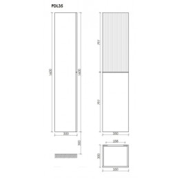 Шкаф-пенал Sancos Delta 35 см PDL35W дуб светлый \/ матовый белый
