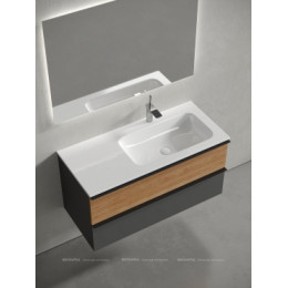 Тумба с раковиной Sancos Delta 100 см DL100RGR правая, дуб красный \/ графит