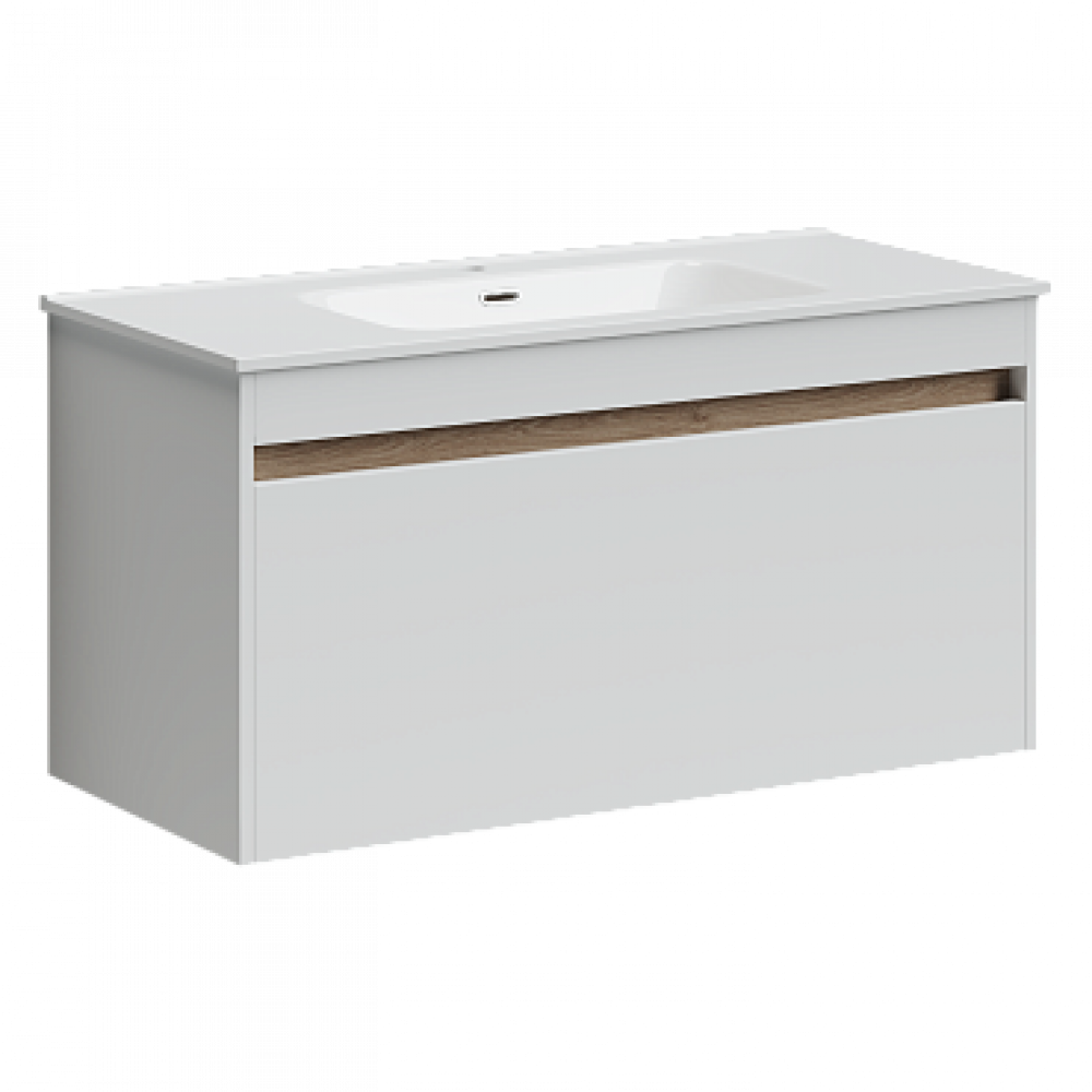 Тумба с раковиной Sancos Smart, 99 см., эмаль белый, SM100W