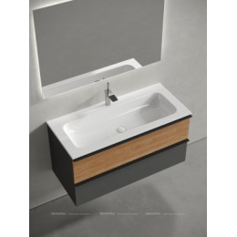 Тумба с раковиной Sancos Delta 100 см DL100GR дуб красный \/ графит