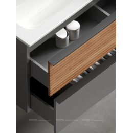 Тумба с раковиной Sancos Delta 100 см DL100GR дуб красный \/ графит