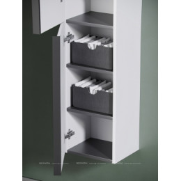 Шкаф-пенал Sancos Delta 35 см PDL35W дуб светлый \/ матовый белый