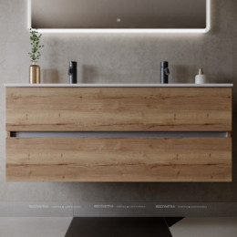 Тумба с раковиной Sancos Urban, 119 см., ламинат коричневый, UR120-2EG