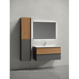 Тумба с раковиной Sancos Delta 100 см DL100GR дуб красный \/ графит