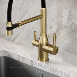 Смеситель для кухонной мойки Sancos Garda SC4009BG брашированное золото