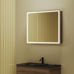 Зеркальный шкаф Sancos Mirror 90 см MI90ECH с подсветкой, дуб чарльстон