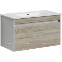 Тумба с раковиной Sancos Smart, 89 см., эмаль белый, SM90E