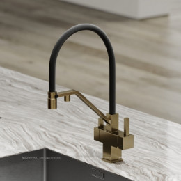 Смеситель для кухонной мойки Sancos Loro SC4007BG брашированное золото