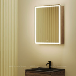 Зеркальный шкаф Sancos Mirror 60 см MI60ECH с подсветкой, дуб чарльстон