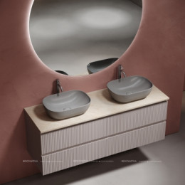 Столешница для ванной комнаты из керамогранита SANCOS Kreman 1400х460 c отверстием под смеситель