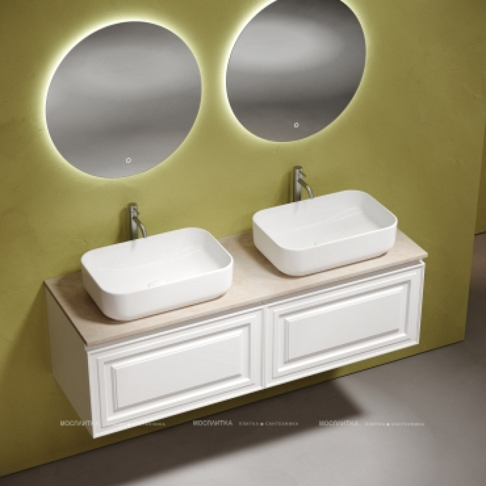 Столешница для ванной комнаты из керамогранита SANCOS Kreman 1400х460 c отверстием под смеситель