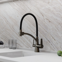 Смеситель для кухонной мойки Sancos Eri SC4001GG вороненая сталь