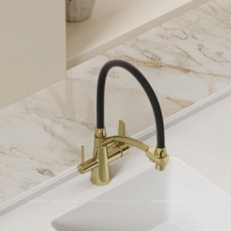 Смеситель для кухонной мойки Sancos Eri SC4001ZG полированное золото