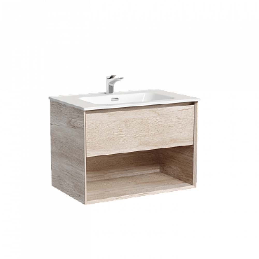 Тумба подвесная SANCOS Marmi 1.0 690х445х520 c одним ящиком оснащенным доводчиками скрытого монтажа и открытой нишей