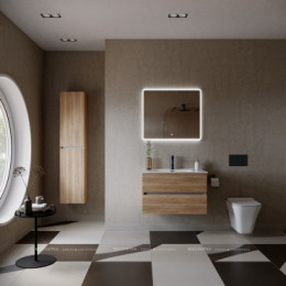 Тумба с раковиной Sancos Urban, 79 см., ламинат коричневый, UR80EG