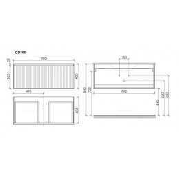 Тумба подвесная SANCOS Code 990х453х400