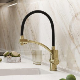 Смеситель для кухонной мойки Sancos Eri SC4001ZG полированное золото