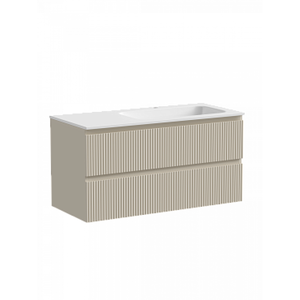 Тумба с раковиной Sancos Snob T 100 см SNT100RCE правая, beige soft
