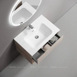 Тумба подвесная SANCOS Marmi 1.0 690х445х520 c одним ящиком оснащенным доводчиками скрытого монтажа и открытой нишей