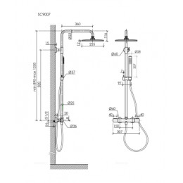 Душевая стойка с термостатом SANCOS Etna