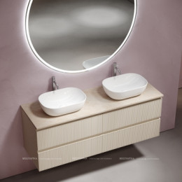 Столешница для ванной комнаты из керамогранита SANCOS Kreman 1400х460 c отверстием под смеситель