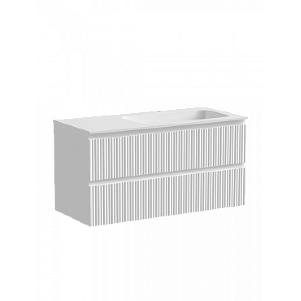 Тумба с раковиной Sancos Snob R 100 см SNR100RW правая, bianco