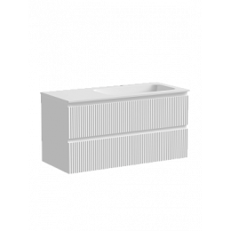 Тумба с раковиной Sancos Snob R 100 см SNR100RW правая, bianco