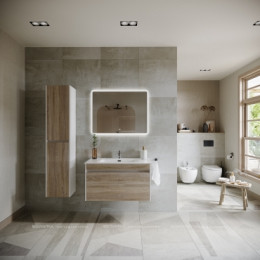 Тумба с раковиной Sancos Smart, 89 см., эмаль белый, SM90E