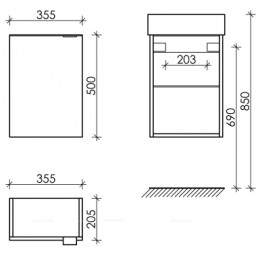Тумба под раковину Sancos Mini MN35EGR коричневый
