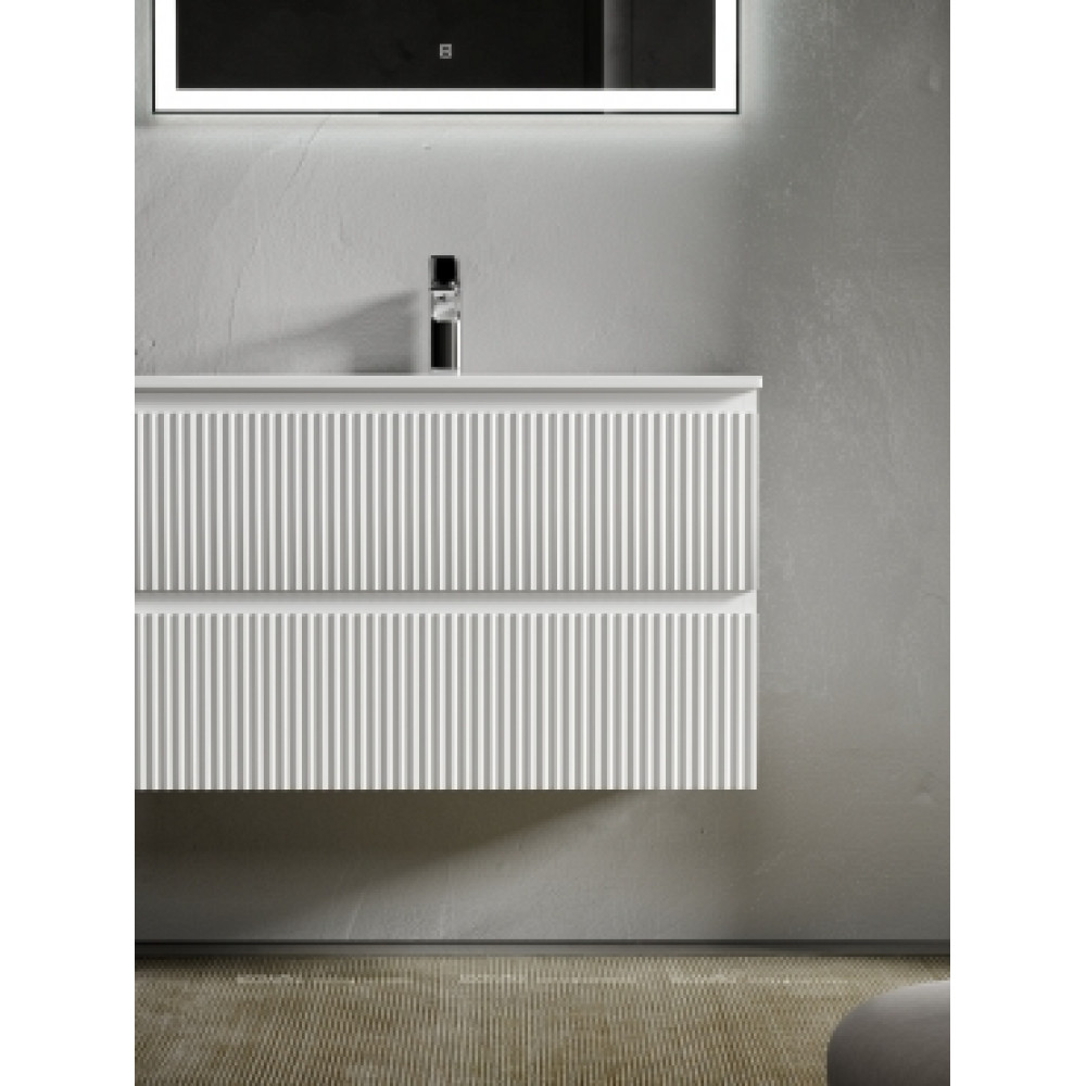 Тумба с раковиной Sancos Snob R 100 см SNR100RW правая, bianco