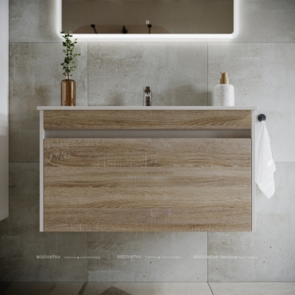 Тумба с раковиной Sancos Smart, 89 см., эмаль белый, SM90E