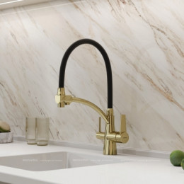 Смеситель для кухонной мойки Sancos Eri SC4001ZG полированное золото
