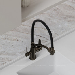 Смеситель для кухонной мойки Sancos Eri SC4001GG вороненая сталь