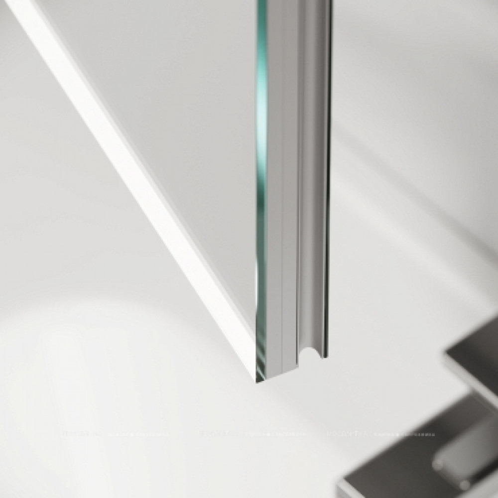 Зеркальный шкаф для ванной комнаты из алюминия SANCOS Evoke 900x700х136 мм с LED подсветкой