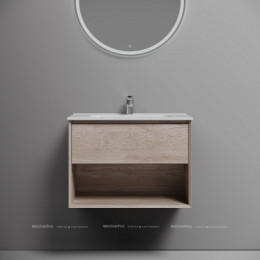 Тумба подвесная SANCOS Marmi 1.0 690х445х520 c одним ящиком оснащенным доводчиками скрытого монтажа и открытой нишей