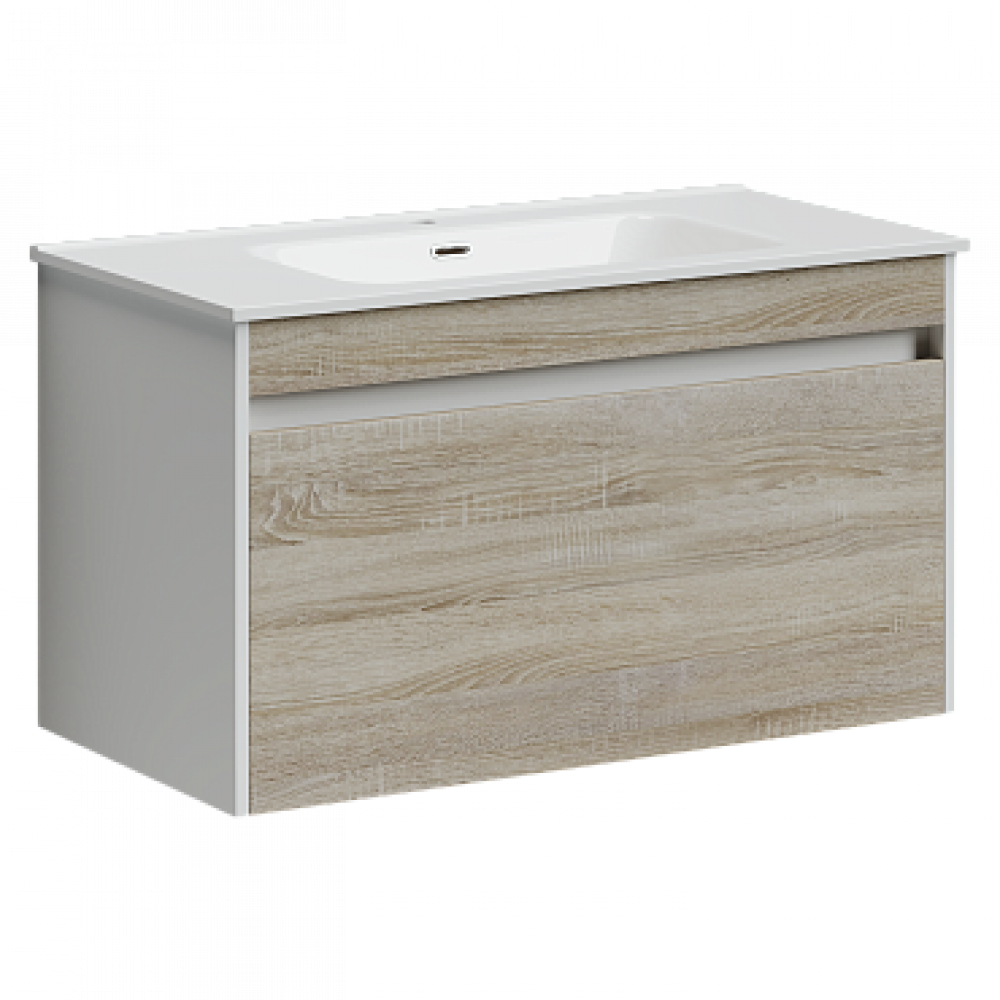 Тумба с раковиной Sancos Smart, 89 см., эмаль белый, SM90E